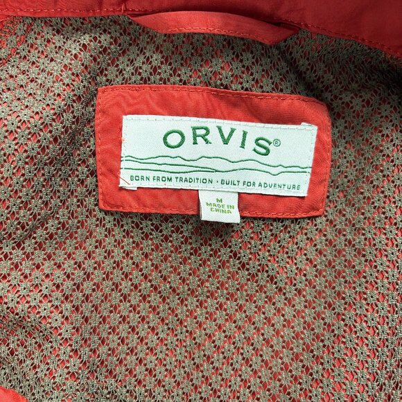 Orvis Womens Pack And Go Sedona Rain Jacket Reddish Orange Sz M Coat Long Lined - Picture 5 of 9
